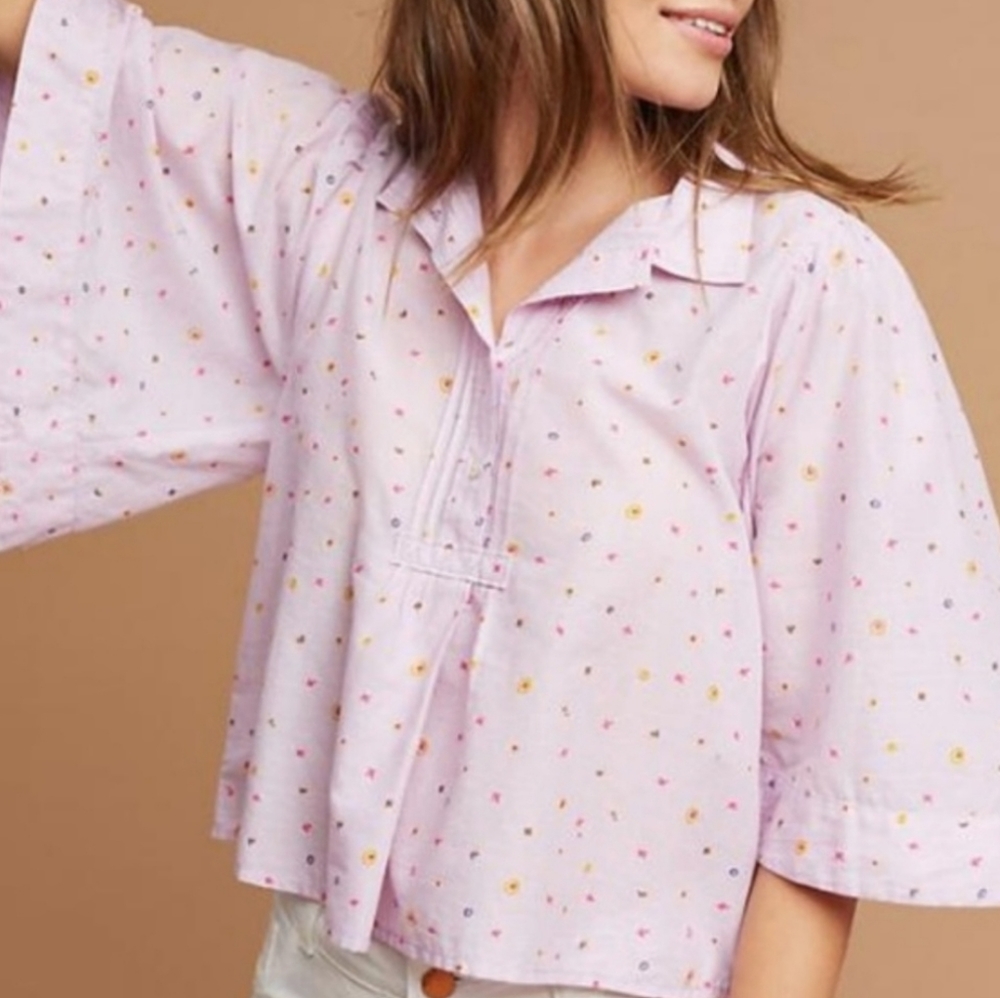 ANTHROPOLOGIE MAEVE - ELIOT BELL SLEEVE BLOUSE